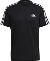 Adidas 3 Stripes Running Tee heren hardloopshirt zwart