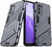 Oppo Find X3 Lite / Reno5 Hoesje Hybride Backcover met Kickstand Blauw