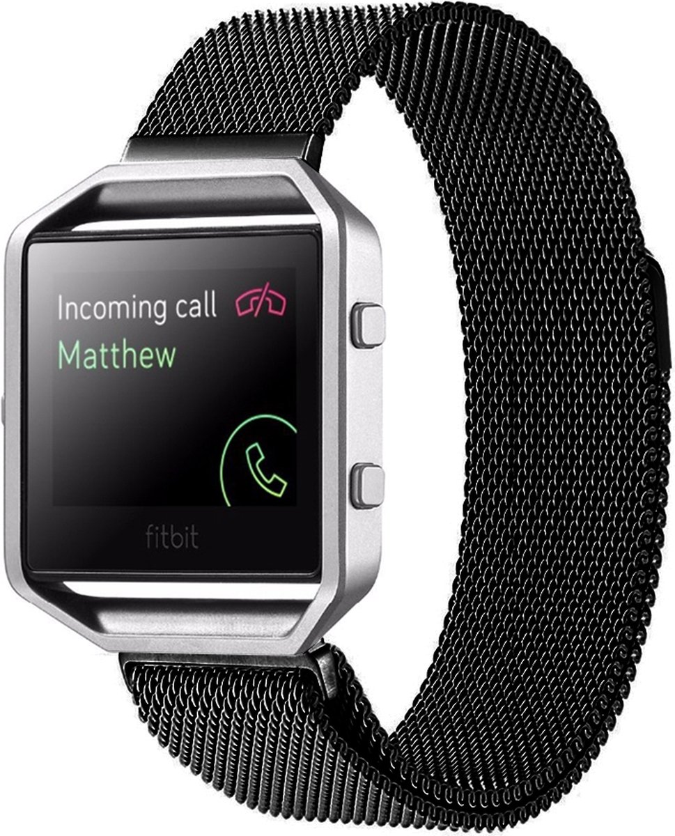 Milanese FitBit Blaze horloge band alleen voor Fitbit Blaze - Zwart