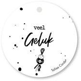 Tallies Cards - kadokaartjes  - bloemenkaartjes - Veel geluk - Black&White - set van 5 kaarten - succes - geluk - wens - 100% Duurzaam