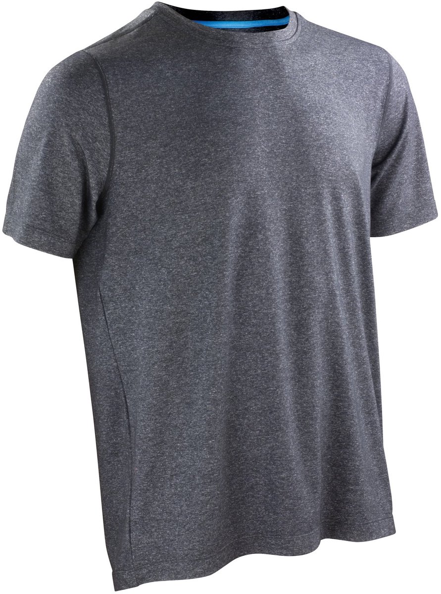 Spiro Heren Glanzend Merlijn Korte Mouwen Fitness T-Shirt (Phantom Grijs / Oceaan Blauw)