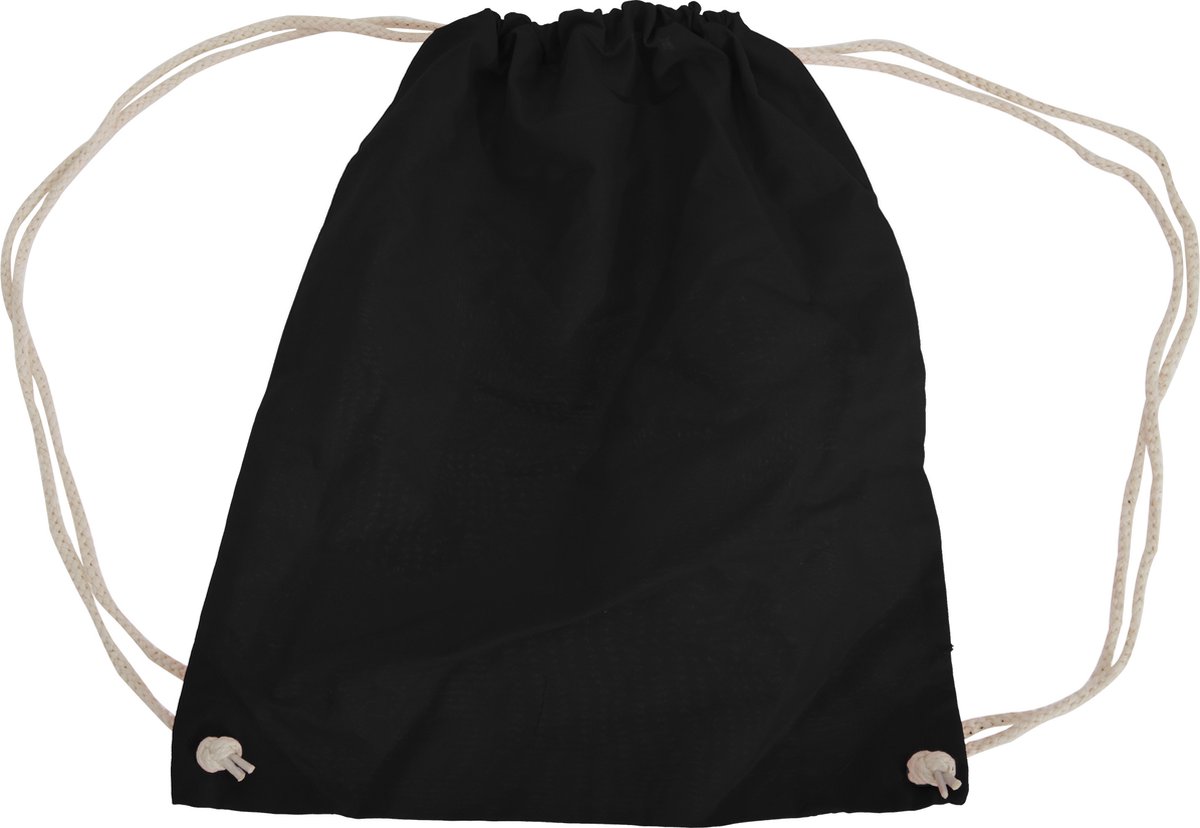 Westford Mill Katoenen Gymsac-zak - 12 Liter (Zwart)