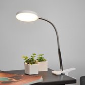 Lindby - Klemlamp - 1licht - kunststof, metaal - H: 36 cm - wit, chroom - Inclusief lichtbron