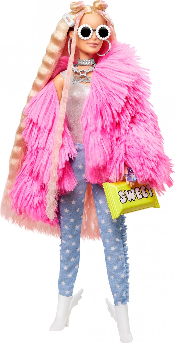 Barbie Tienerpop Extra Unicorn-pig Roze 2-delig van Barbie — afbeelding 2