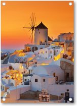 Oia bij zonsondergang, Santorini Griekenland - Tuinposter 50x70 - Wanddecoratie - Besteposter