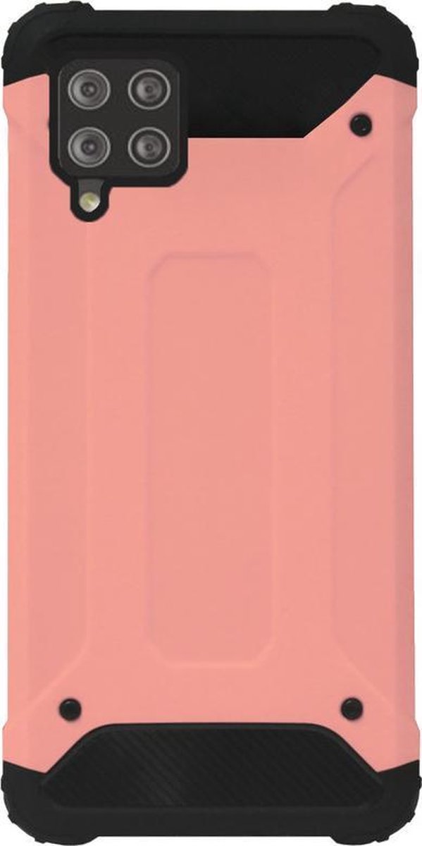 - WLONS Rubber Kunststof Bumper Case Hoesje Geschikt voor Samsung Galaxy A12/ M12 - Goud Rose