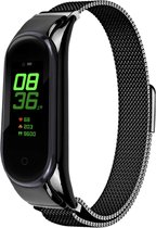 Milanees Smartwatch bandje - Geschikt voor Xiaomi Mi Band 6 Milanese band - zwart - Strap-it Horlogeband / Polsband / Armband