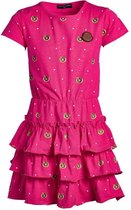 Meisjes jurk laagjes fuchsia tijger | Maat 92/ 2Y