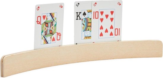 Thumbnail van een extra afbeelding van het spel 4x stuks Speelkaarthouders - hout - 34,4 x 5,2 x 3,7 cm - kaarthouders