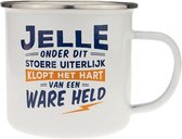Mok - Top vent - Jelle - Geëmailleerd - Gevuld met een snoepmix - In cadeauverpakking