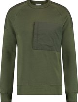 Purewhite -  Heren Regular Fit   Sweater  - Groen - Maat S