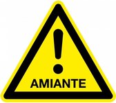 Waarschuwingsbord amiante - kunststof 150 mm