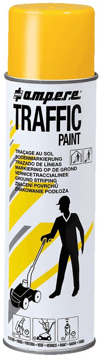Ampere Traffic Paint markeerverf - geel | 12 x 500 ml