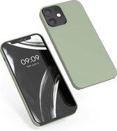 kwmobile telefoonhoesje voor Apple iPhone 12 / 12 Pro - Hoesje met siliconen coating - Smartphone case in grijsgroen