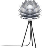Umage Silvia Mini tafellamp brushed steel - met tripod zwart - Ø 32 cm