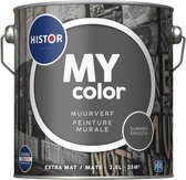 Histor MY Color Muurverf Extra Mat - Reinigbaar - Extra Dekkend - 2.5L - Summer Shadow - Donkergrijs