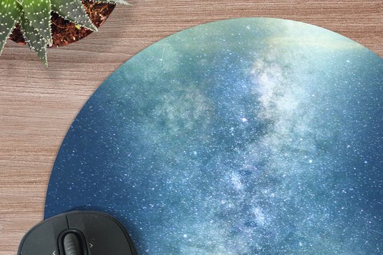 Muismat Heelal - Sterren zandloper Muismat rond - 20x20 cm - Muismat met foto