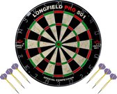 Dartbord set compleet van diameter 45.5 cm met 6x dartpijlen van 23 gram - Longfield professional - Darten