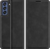 Hoesje geschikt voor Samsung Galaxy S21 FE Portemonnee Book Case Kunstleer - Zwart