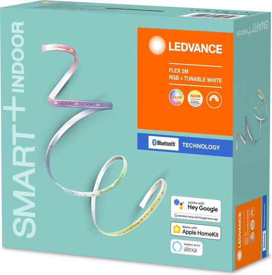 LEDVANCE Slimme LED strip LED: voor alle oppervlakken, SMART+ FLEX MULTICOLOR / 12 W, 22-…24- V, stralingshoek: 11-, RGBTW, 2— … 65– K, body materiaal: silicone, IP2-