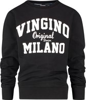 Vingino Logo Crew Jongens Trui - Deep Black - Maat 140