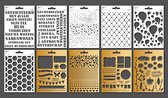 Joy!Crafts Bullet Journal polybesa stencils -  Scrapbooking  kinderen en volwassen - Tekensjablonen 10 stuks 10,5x14,8 cm verschillende Designs