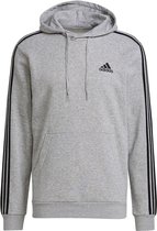 adidas 3-Stripes Fleece Hoodie Heren - Sporttruien - grijs - maat S