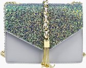 Fashionfanatics® Mazzin Crossbodytas Groen/Grijs - Glitters - Magneetsluiting - Dames