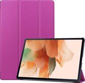 Samsung Galaxy Tab S7 FE Hoes - Mobigear - Tri-Fold Serie - Kunstlederen Bookcase - Paars - Hoes Geschikt Voor Samsung Galaxy Tab S7 FE