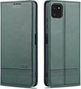 Voor Samsung Galaxy A22 5G AZNS Magnetische Kalf Textuur Horizontale Flip Leather Case met Kaartsleuven & Houder & Portemonnee (Donkergroen)