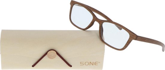 5one® Walnut Brown Leesbril +1 - Houten Leesbril +1 met bruin montuur | bol
