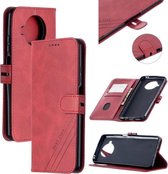 Voor Xiaomi Mi 10T Lite 5G Stiksels Stijl 2-Kleur Koe Textuur Horizontale Flip PU Lederen Case met Houder & Kaartsleuf & Lanyard (Rood)