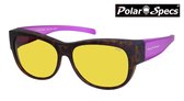 Polar Specs® Overzet Nachtbril PS5097 – Mat Havana/Pink – Polarized Nightdriving – Medium – Women