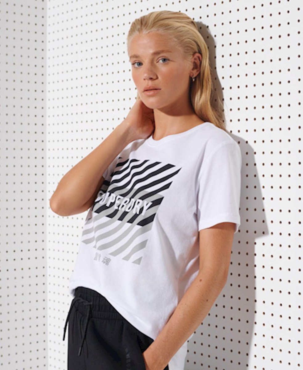 Superdry Dames Training Core Superdry Dames T-shirt 01c – Optic
