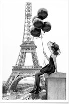 JUNIQE - Poster Black Balloons -20x30 /Grijs & Wit