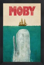 JUNIQE - Poster in houten lijst Moby -30x45 /Blauw & Rood