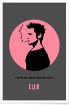 JUNIQE - Poster Fight Club -40x60 /Roze & Zwart