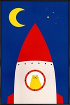 JUNIQE - Poster in kunststof lijst Off to Space -40x60 /Kleurrijk