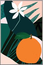 JUNIQE - Poster met kunststof lijst Orange -30x45 /Groen & Oranje