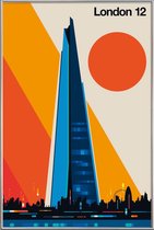 JUNIQE - Poster met kunststof lijst London 12 -30x45 /Kleurrijk