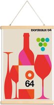 JUNIQE - Posterhanger Vintage Bordeaux -40x60 /Oranje & Roze