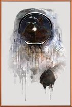 JUNIQE - Poster met kunststof lijst The Astronaut -40x60 /Grijs &