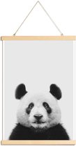 JUNIQE - Posterhanger Panda II -20x30 /Wit & Zwart