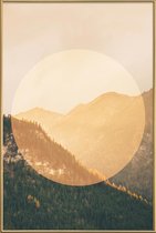 JUNIQE - Poster met kunststof lijst Alpen - foto -30x45 /Bruin & Geel