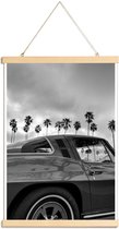 JUNIQE - Posterhanger Californië Corvette auto -20x30 /Grijs & Wit