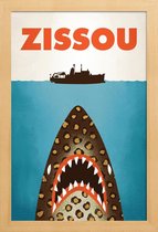 JUNIQE - Poster in houten lijst Zissou -20x30 /Blauw & Bruin