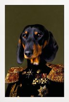 JUNIQE - Poster met houten lijst Sir Dante -13x18 /Bruin & Zwart