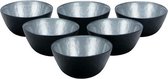 Bricard Kommetjes Ø11 cm - set van 6 - Zwart/Zilver