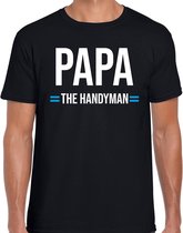 Papa the handyman - t-shirt zwart voor heren - papa kado shirt / vaderdag cadeau M