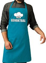 Chef gehaktbal schort / keukenschort turquoise voor heren - kookschorten / keuken schort